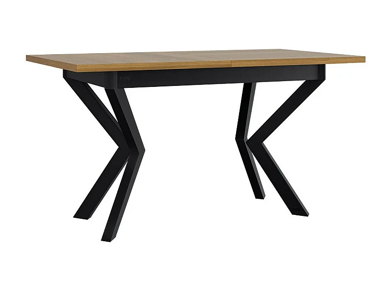 Mesa Victorville 328, Roble nieto|Negro, 79x80x140cm, Alargamiento, Aglomerado laminado