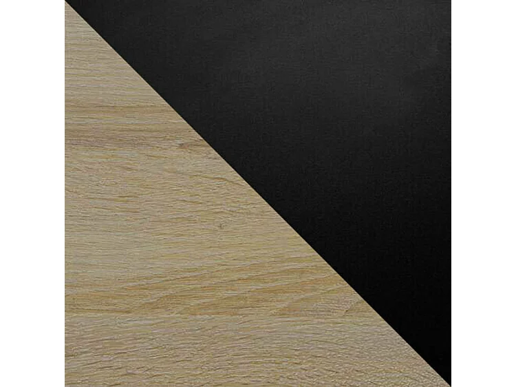 Mesa Victorville 328, Roble Sonoma|Negro, 79x80x140cm, Alargamiento, Aglomerado laminado