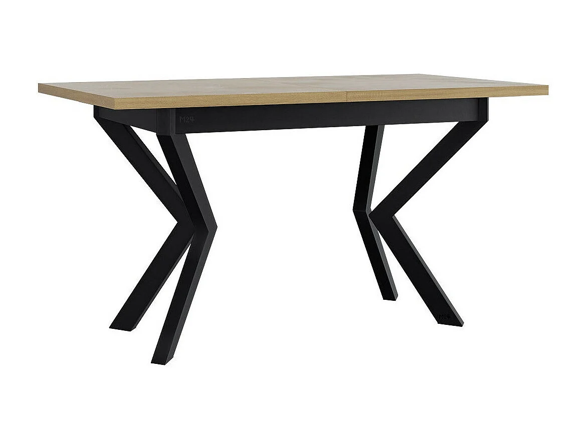 Table Victorville 328, Sonoma chêne|Noir, 79x80x140cm, Disponible, Stratifié, Métal