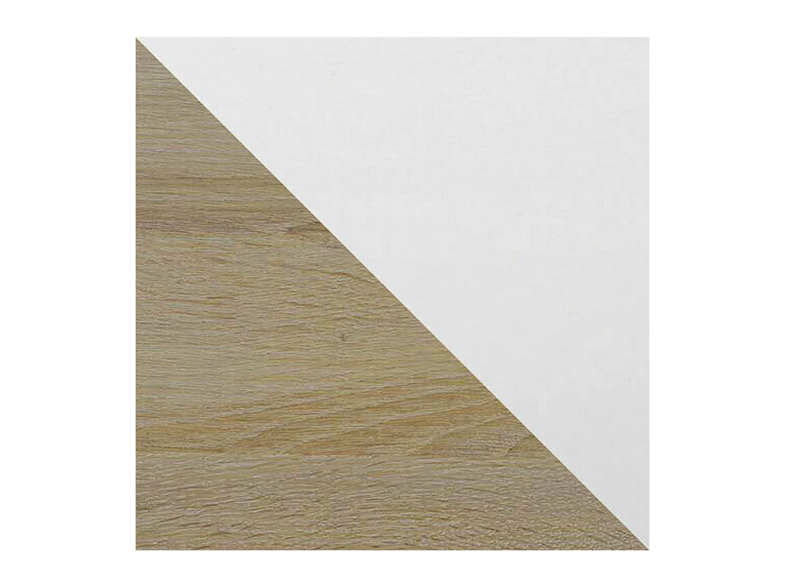 Table Victorville 177, Blanc|Sonoma chêne, 76x92x160cm, Allongement, Stratifié, Bois