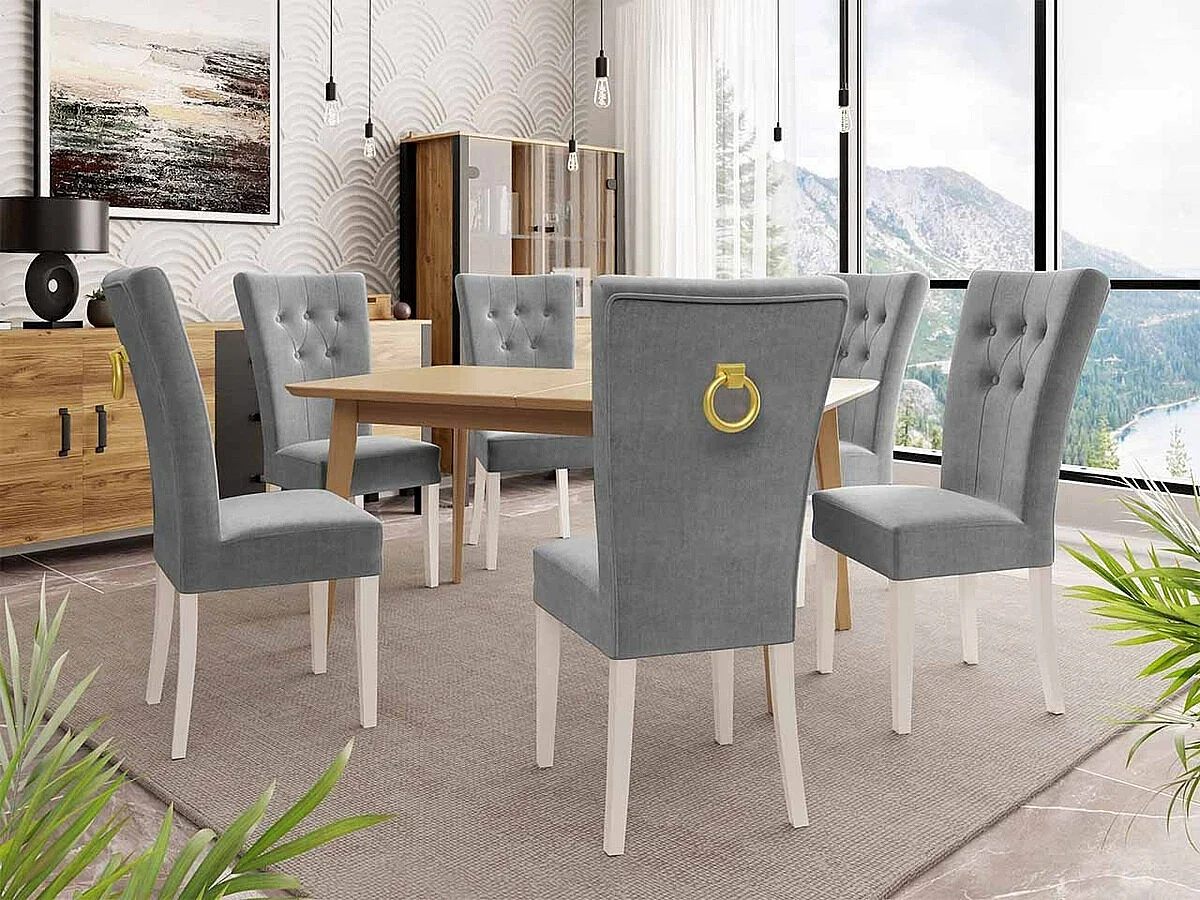 Mesa Racine 122, Marrón, 76x80x140cm, Alargamiento, MDF, Madera