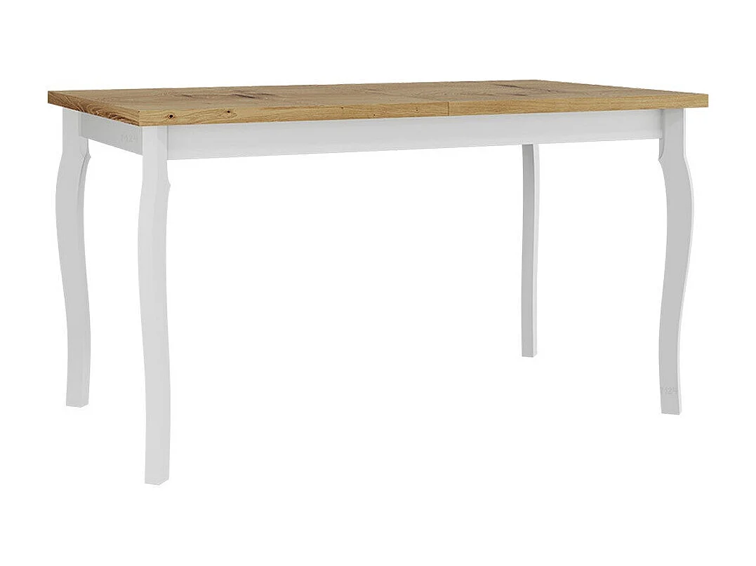 Mesa Victorville 331, Roble Artisan|Blanco, 78x80x140cm, Alargamiento, Madera