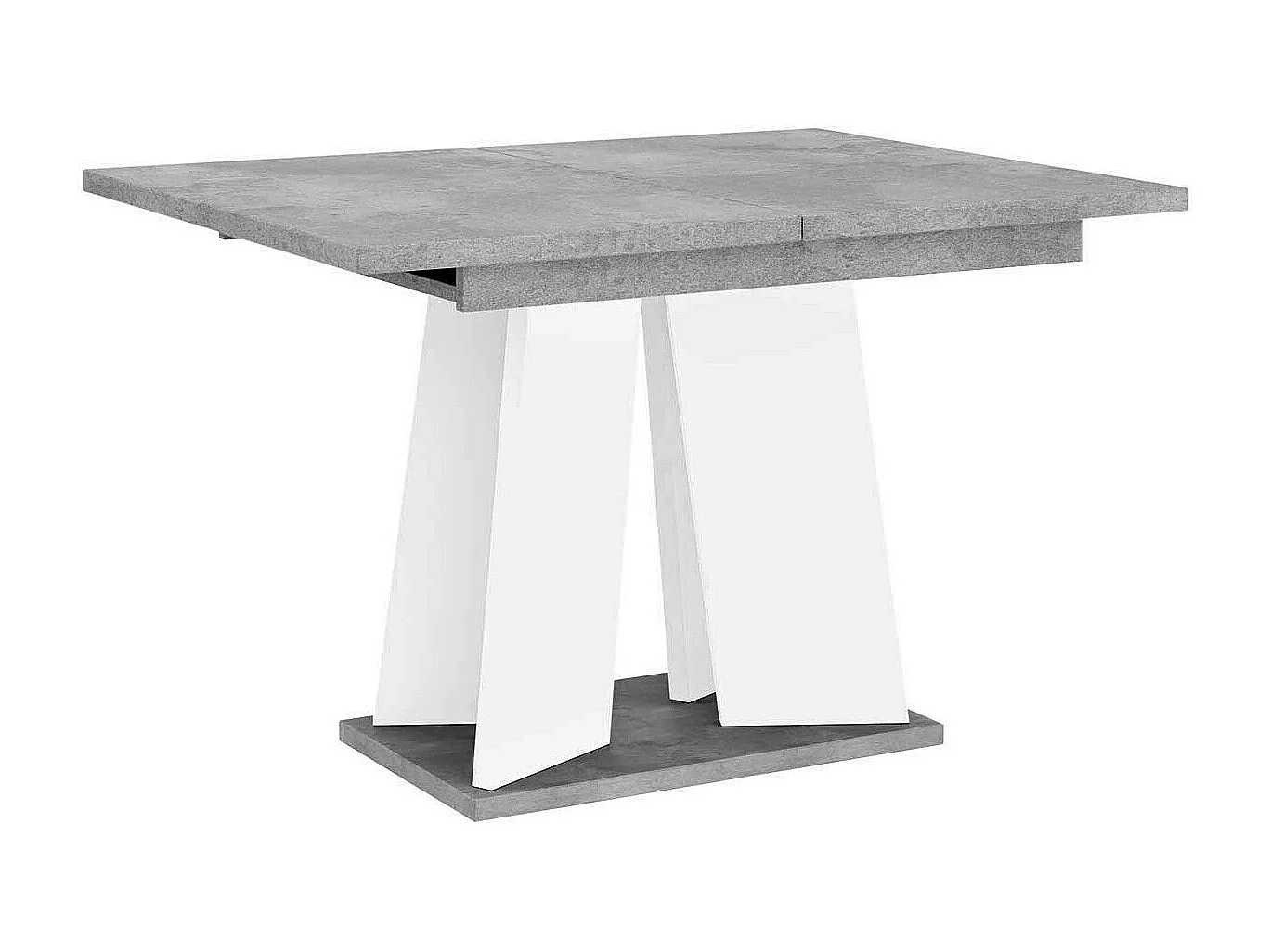 Table Goodyear 107, Gris|Blanc, 75x90x120cm, Allongement, Stratifié