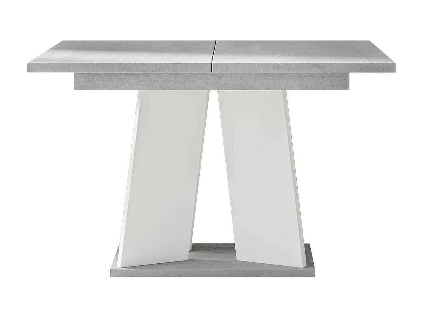 Table Goodyear 107, Gris|Blanc, 75x90x120cm, Allongement, Stratifié