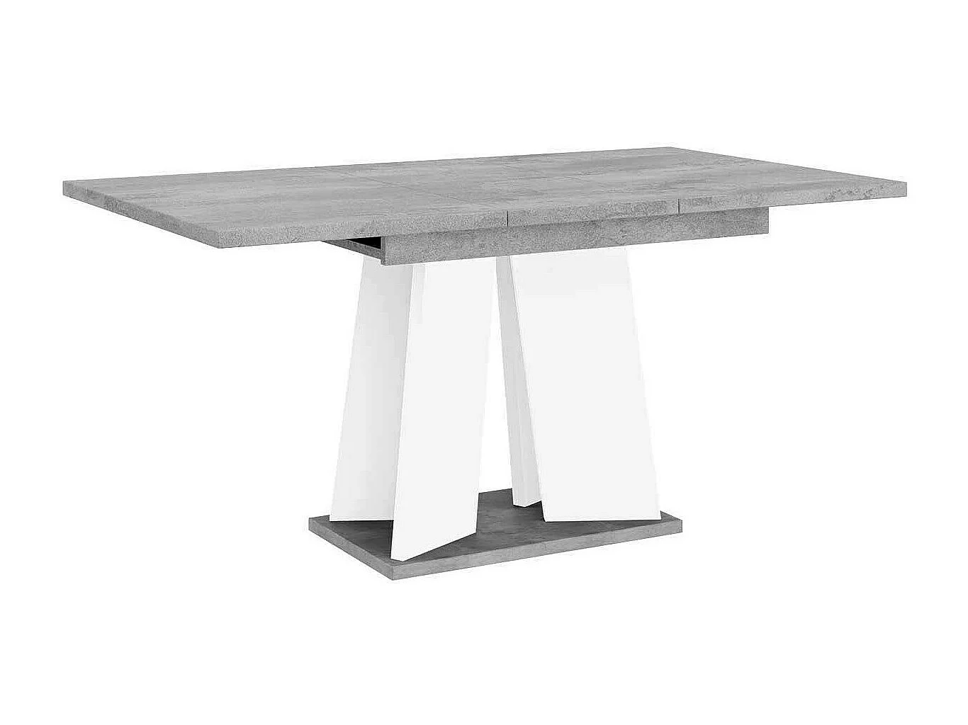 Table Goodyear 107, Gris|Blanc, 75x90x120cm, Allongement, Stratifié