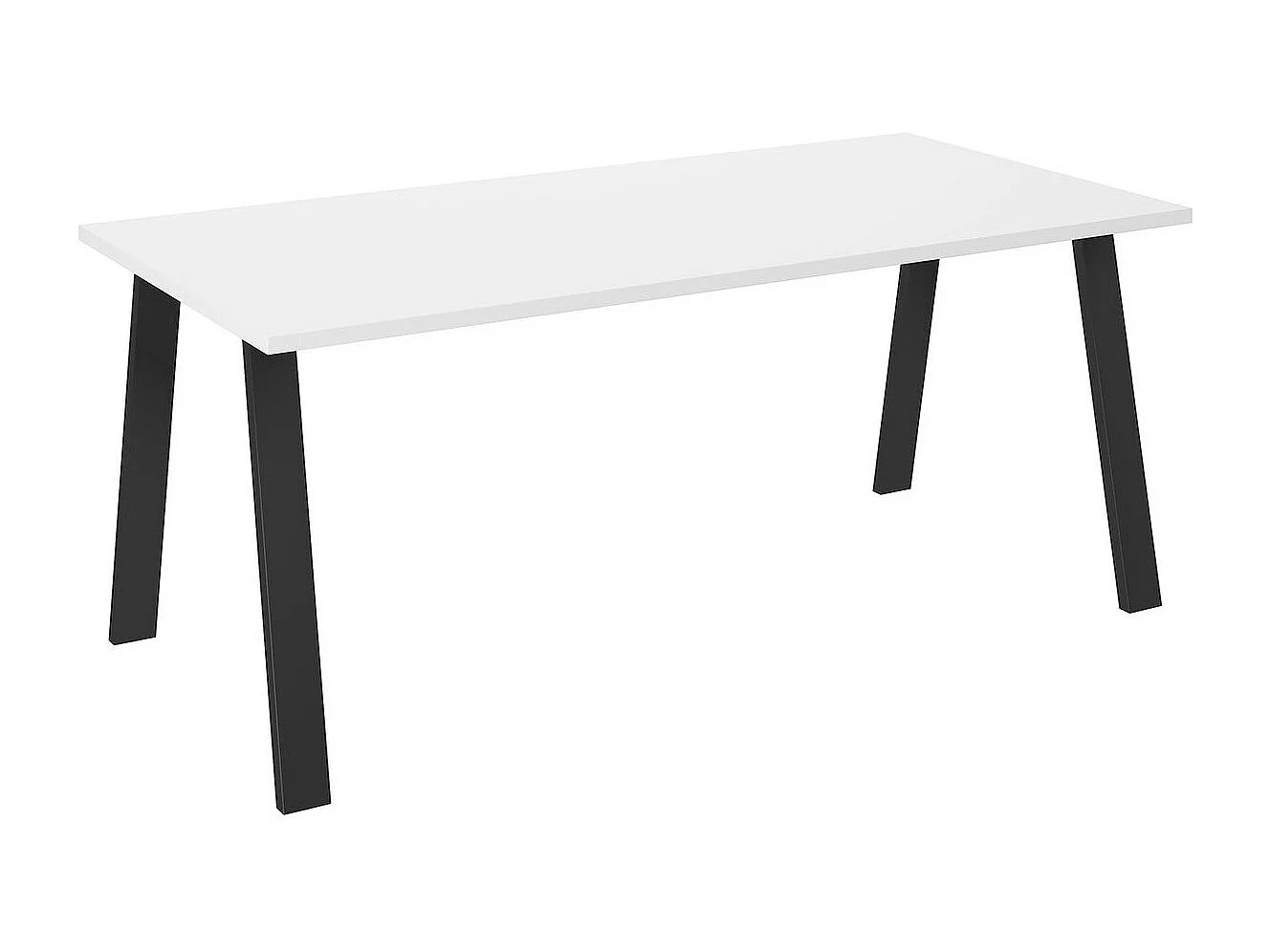 Table Tucson 143, Blanc, 75x90x185cm, Stratifié, Métal