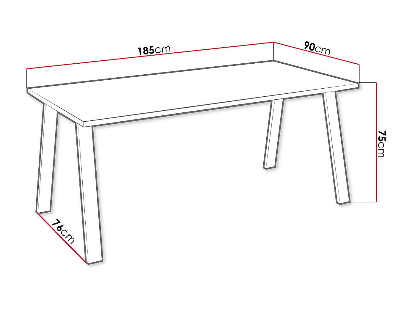 Table Tucson 143, Blanc, 75x90x185cm, Stratifié, Métal