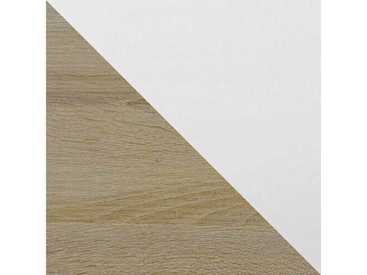 Table Victorville 185, Sonoma chêne|Blanc, 75x90x160cm, Allongement, MDF, Bois