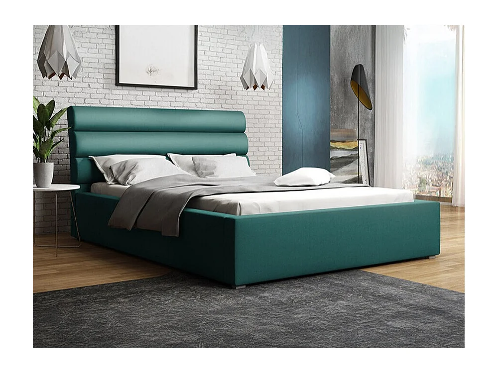 Letto Pomona 110, Doppio, Turchese, 180x200, Arazzo, Con, 200x223x100cm