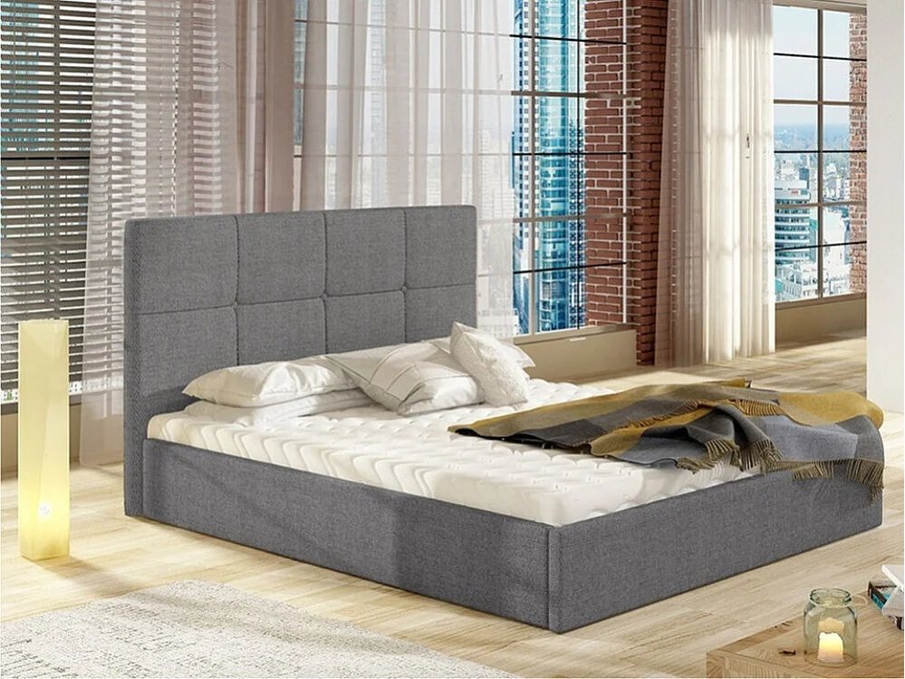 Cama ComfiDream 130, Doble, Gris, 180x200, Tapiz, Somieres, 191x213x106cm
