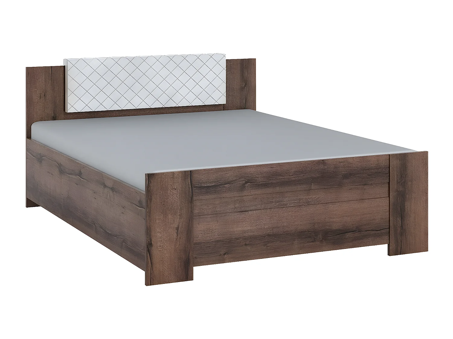 Cama Catromi 101, Doble, Marrón, 160x200, Aglomerado laminado, Somieres, 165x205x90cm