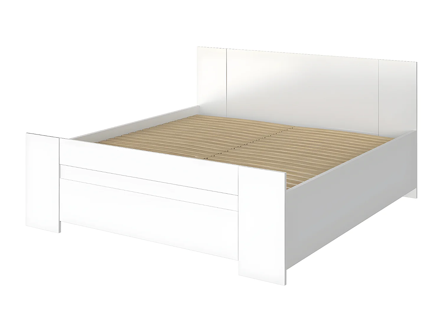 Cama Catromi 101, Doble, Marrón, 160x200, Aglomerado laminado, Somieres, 165x205x90cm