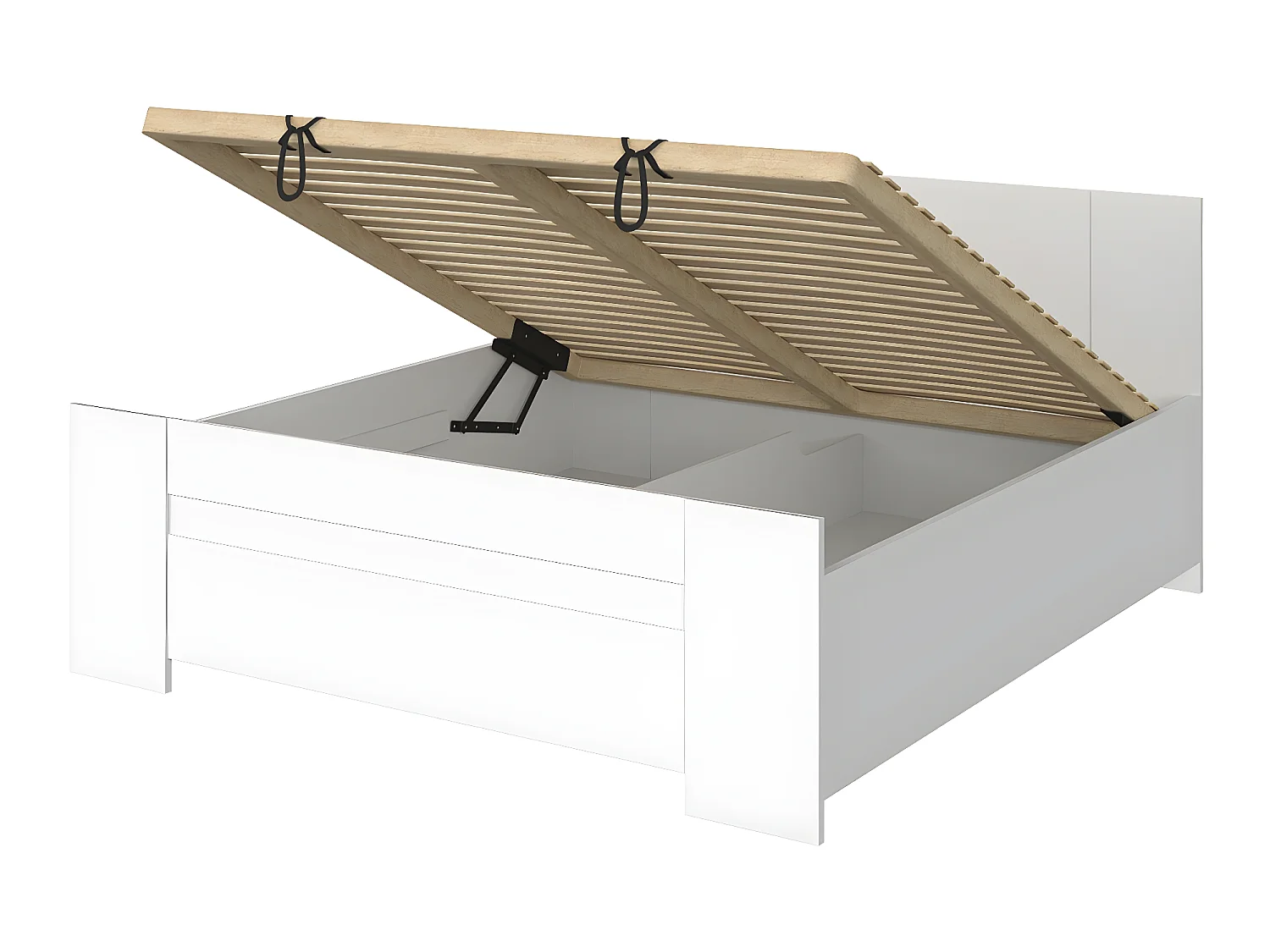 Cama Catromi 101, Doble, Marrón, 160x200, Aglomerado laminado, Somieres, 165x205x90cm