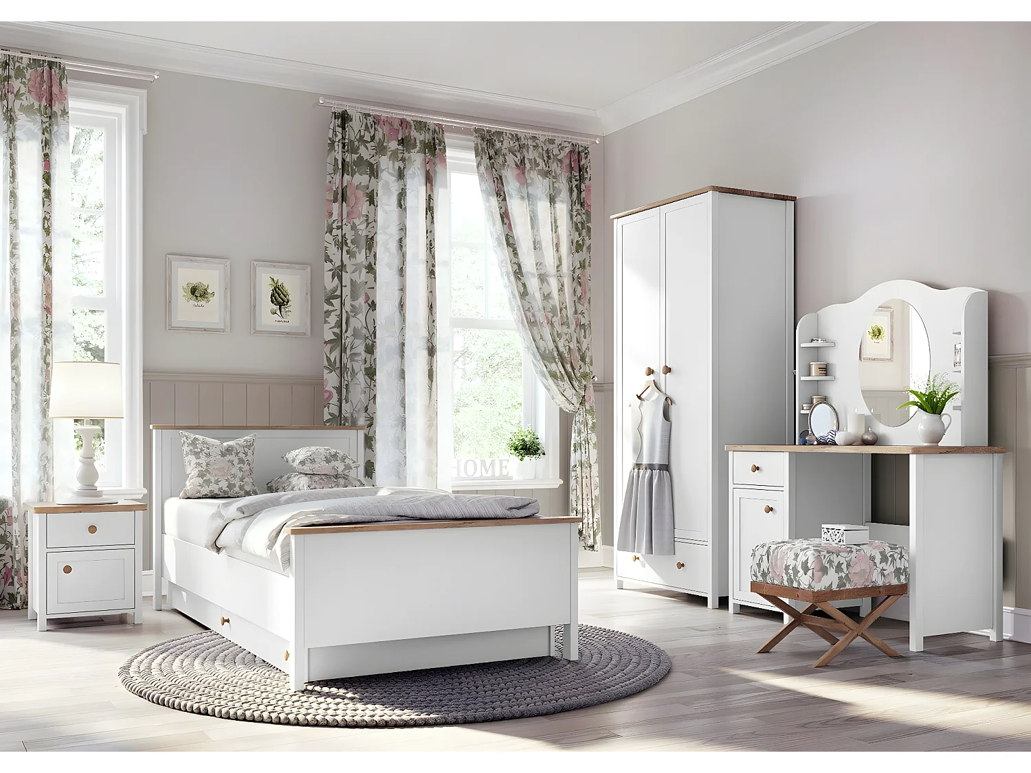 Lit Romelbo 109, Unique, Blanc, 90x200, Stratifié, Disponible, 105x210x86cm