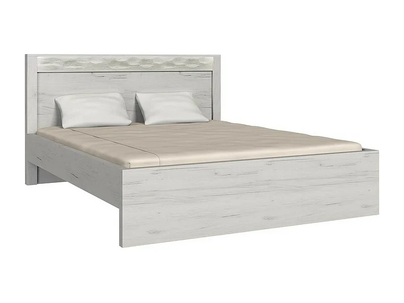 Cama Serfeno 117, Doble, Blanco, 160x200, Aglomerado laminado, Somieres, 170x210x100cm