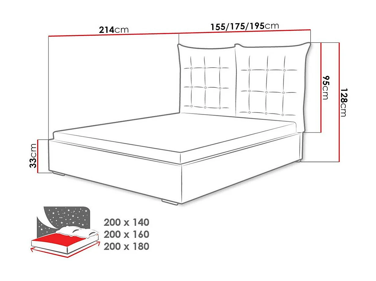 Cama Florence 104, Casal, Castanho claro, Tecido, 20x21x13cm