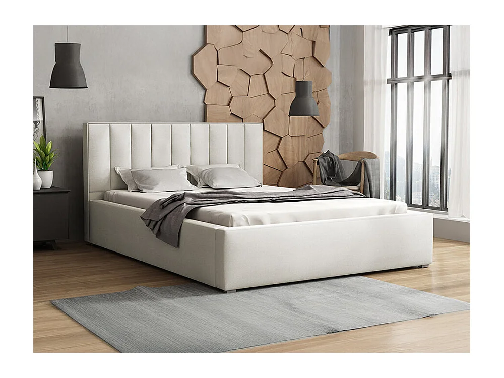 Letto Pomona 111, Singolo, Grigio, 120x200, Arazzo, Con, 140x223x93cm