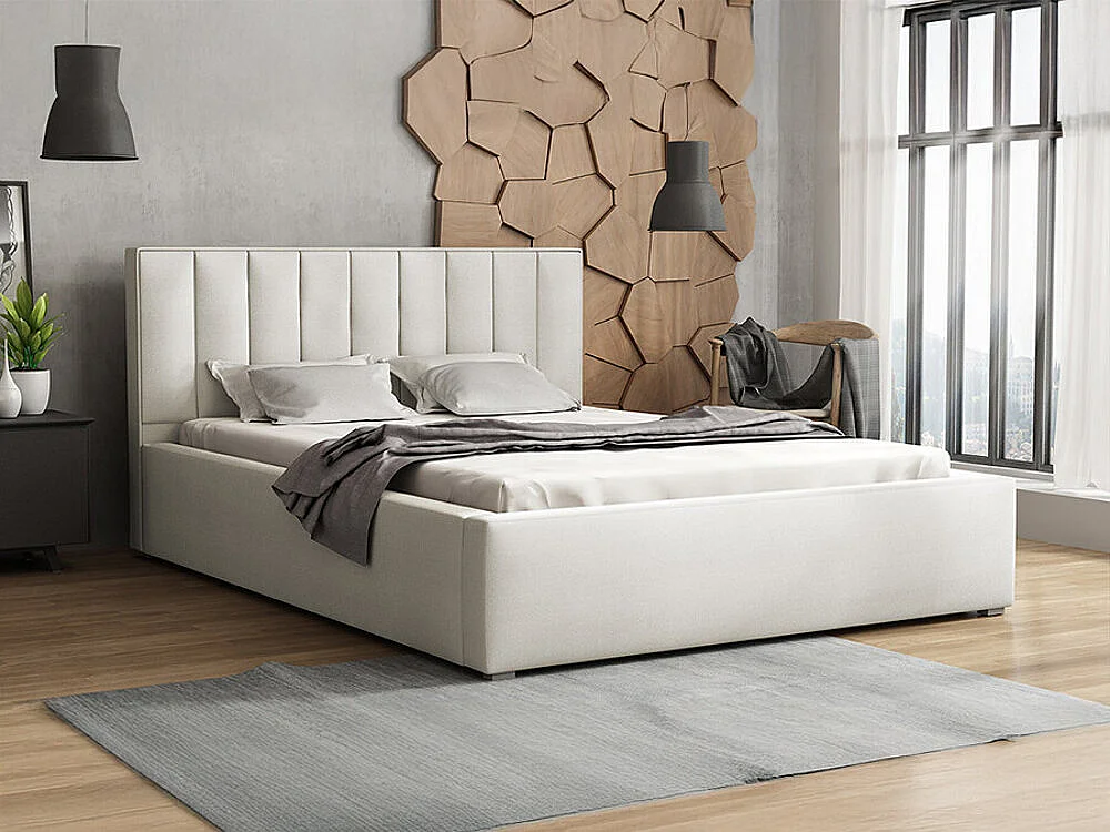 Cama Pomona 111, Individuales, Gris, 120x200, Tapiz, Somieres, 140x223x93cm