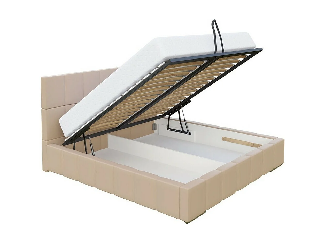 Cama Baltimore 120, Casal, Cinzento, Tecido, Estrados de cama