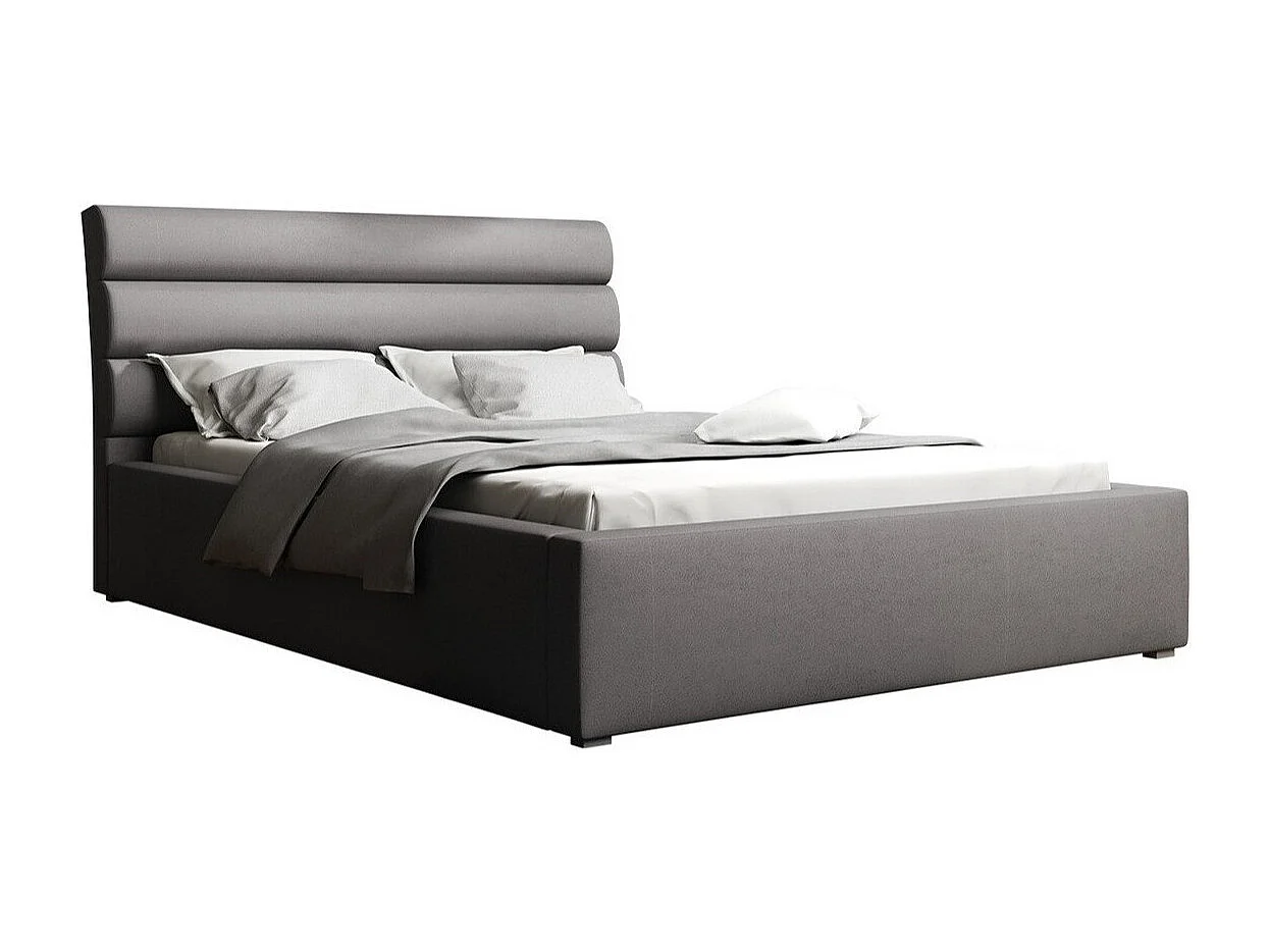 Cama Pomona 108, Doble, Gris, 180x200, Tapiz, Somieres, 200x223x100cm
