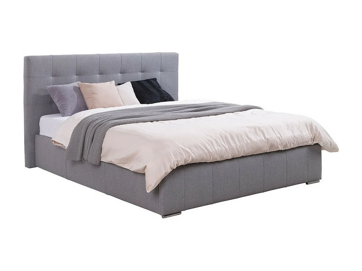 Letto Florence 101, Doppio, Grigio, 140x200, Arazzo, Con, 158x216x105cm