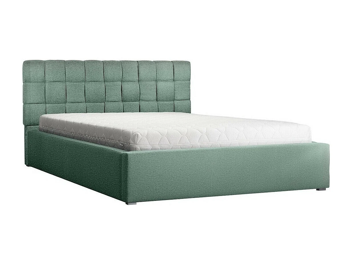 Cama Pomona 106, Doble, Turquesa, 180x200, Tapiz, Somieres, 200x223x93cm