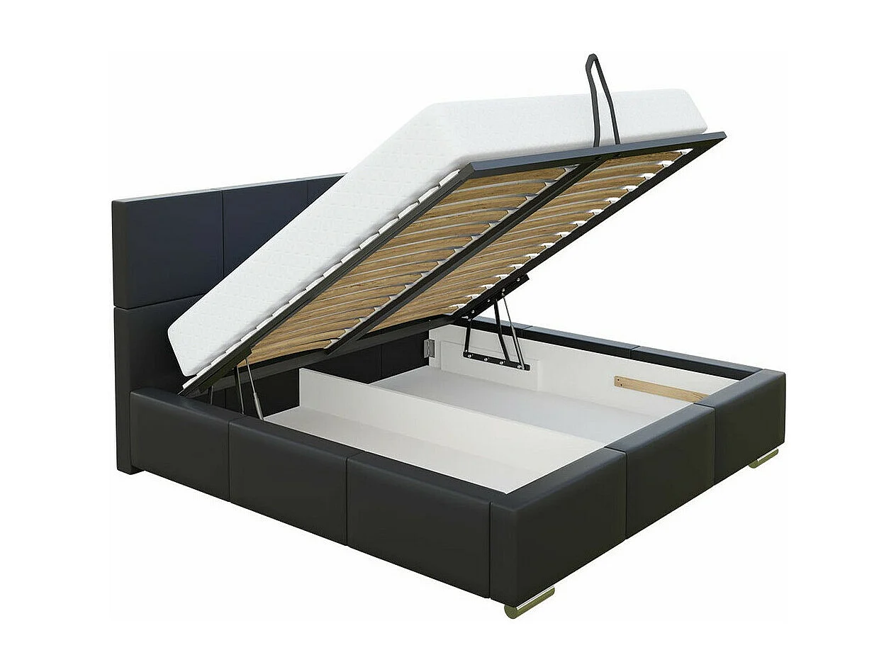 Cama Baltimore 122, Doble, Gris, 180x200, Tapiz, Somieres, 198x222x92cm