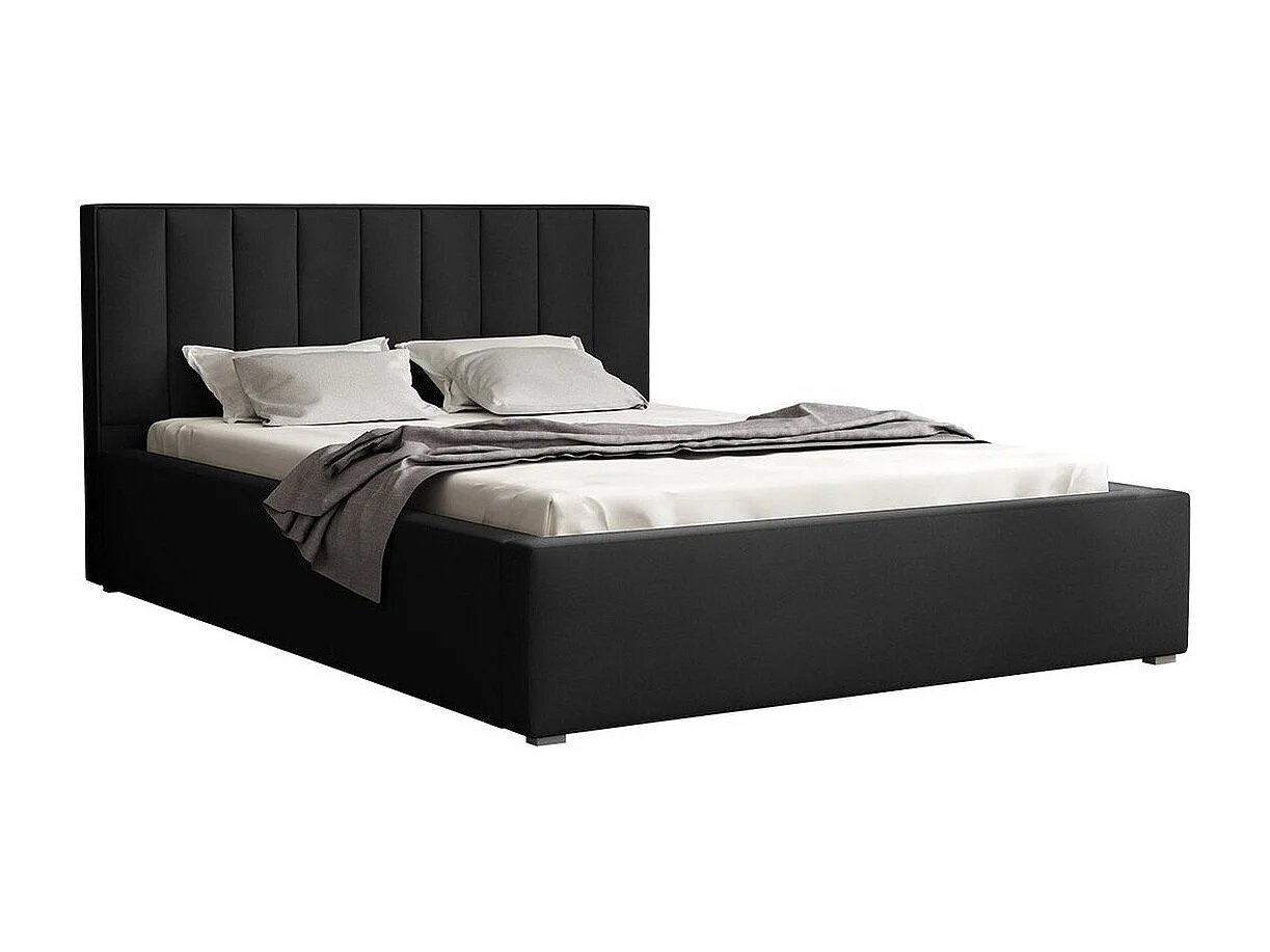Cama Pomona 111, Casal, Preto, Tecido, Estrados de cama, 20x22x9cm