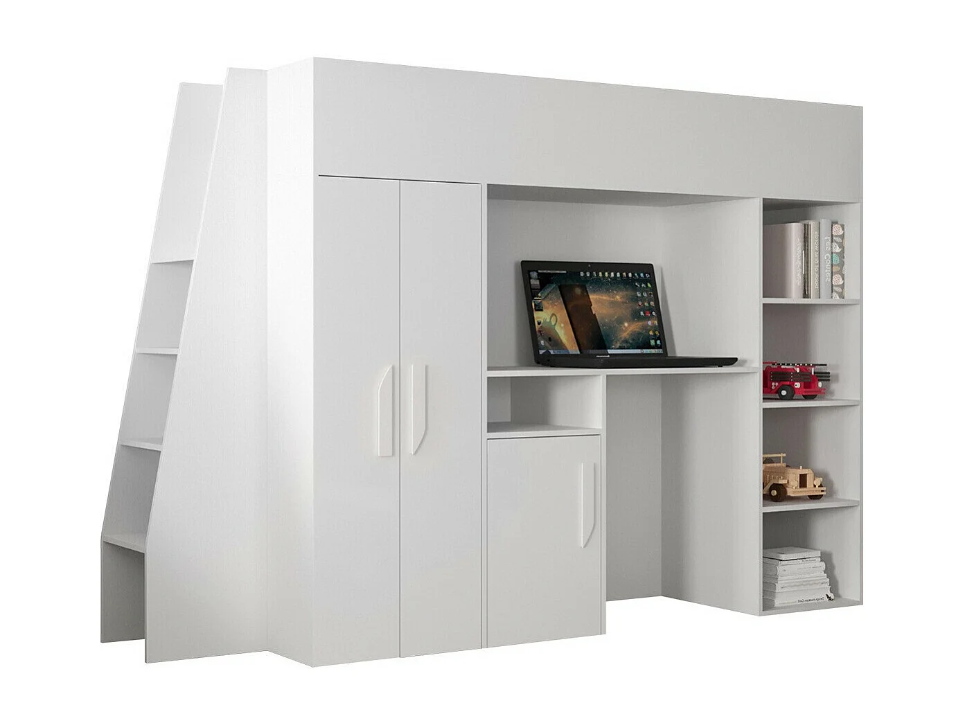 Litera Hartford 355, Individuales, Blanco, 90x200, Aglomerado laminado, Somieres, 94cm