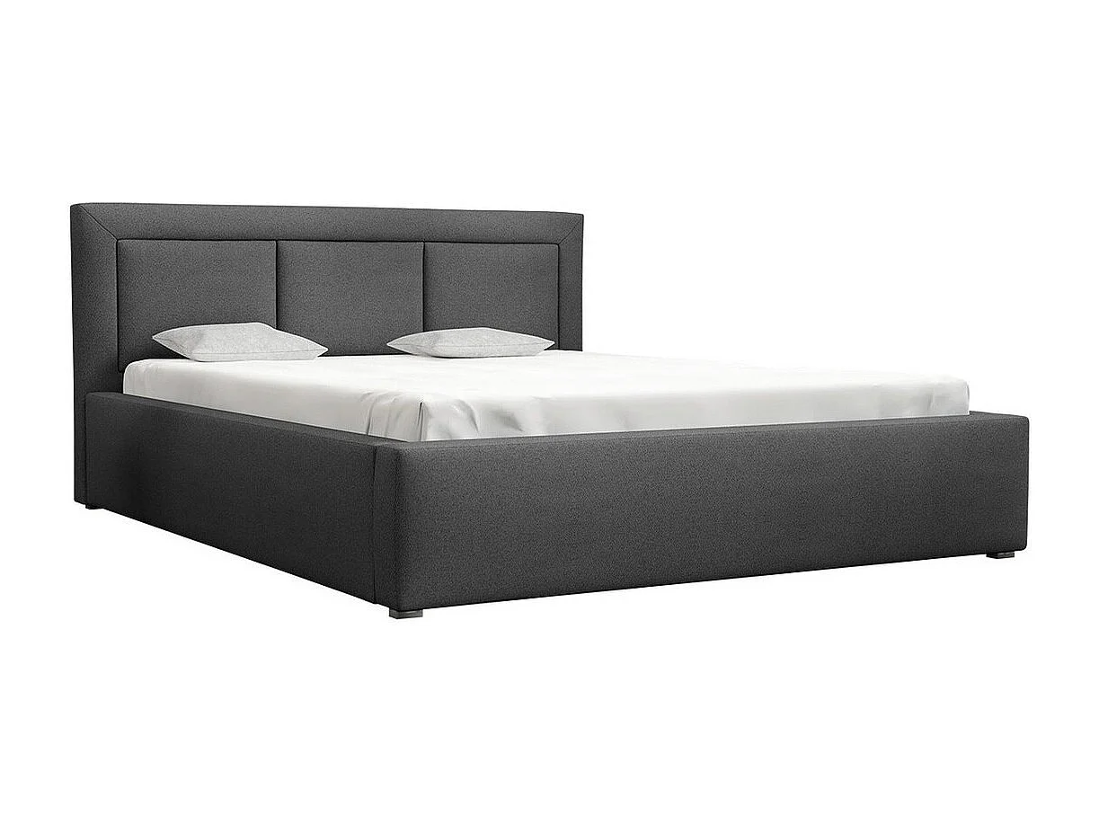 Cama Pomona 101, Doble, Gris, 160x200, Tapiz, Somieres, 180x223x93cm