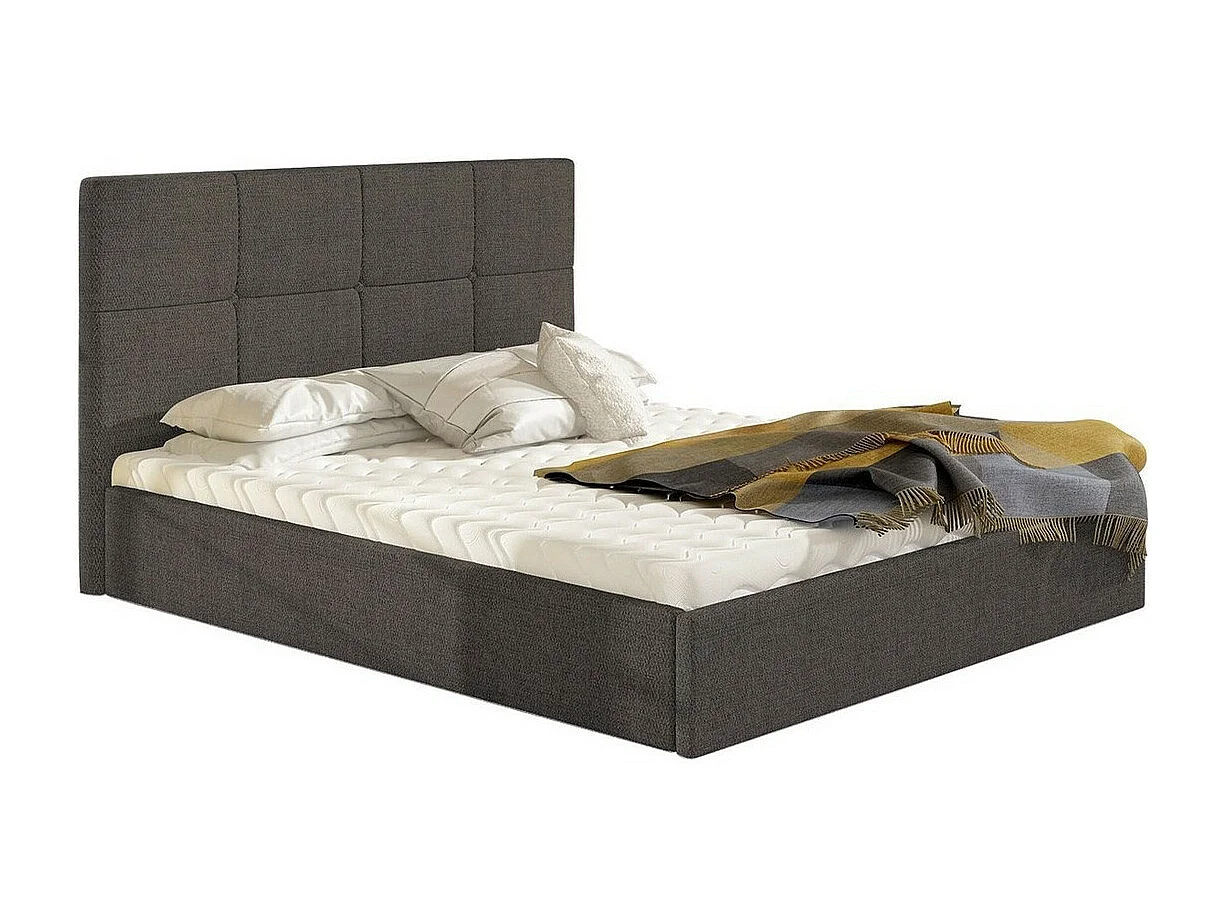Lit ComfiDream 130, Double, Gris, 160x200, Tissu, Disponible, 171x213x106cm