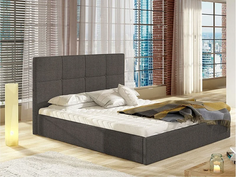 Cama ComfiDream 130, Doble, Gris, 160x200, Tapiz, Somieres, 171x213x106cm