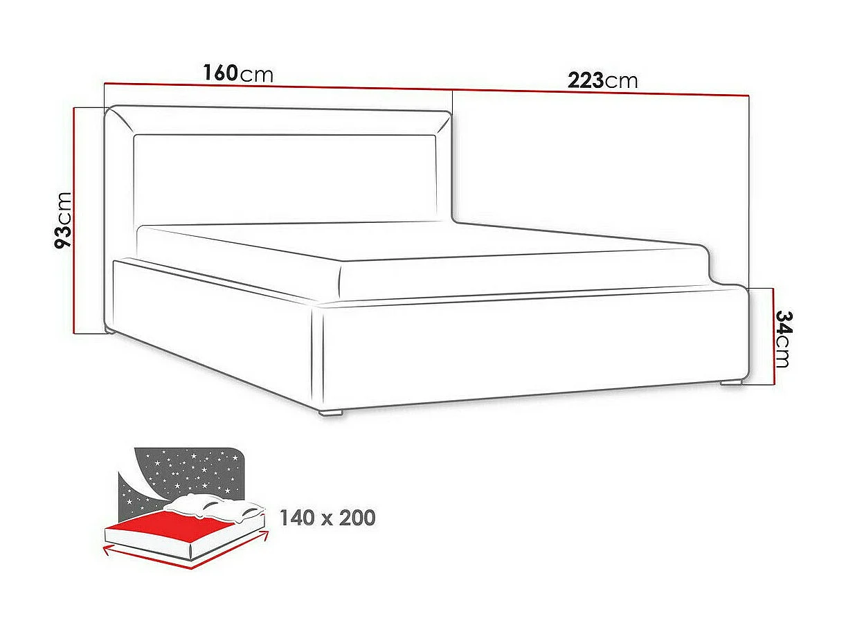 Cama Pomona 100, Casal, Verde, Tecido, Estrados de cama, 16x22x9cm