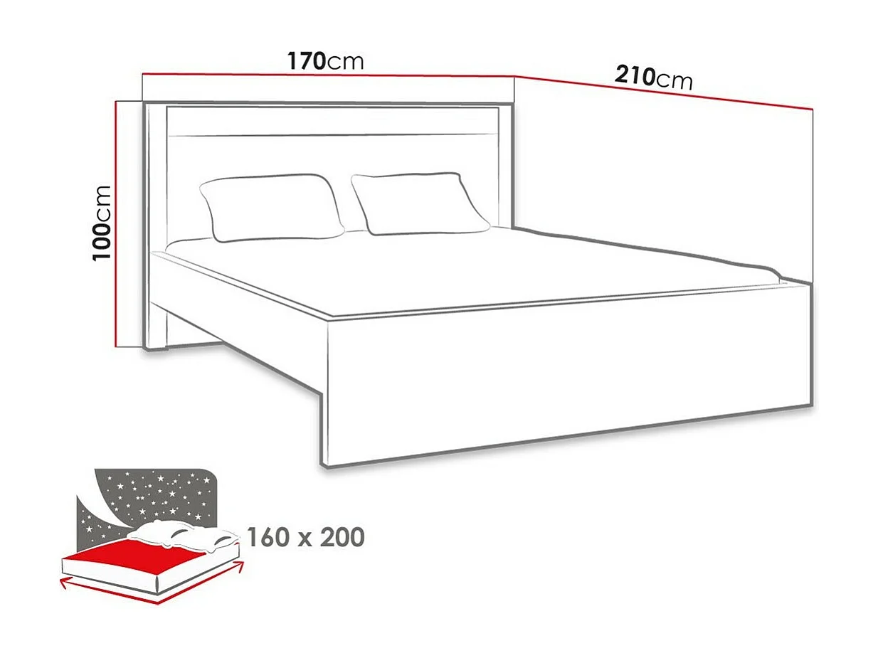 Cama Serfeno 117, Casal, Castanho, Placa de aglomerado laminado