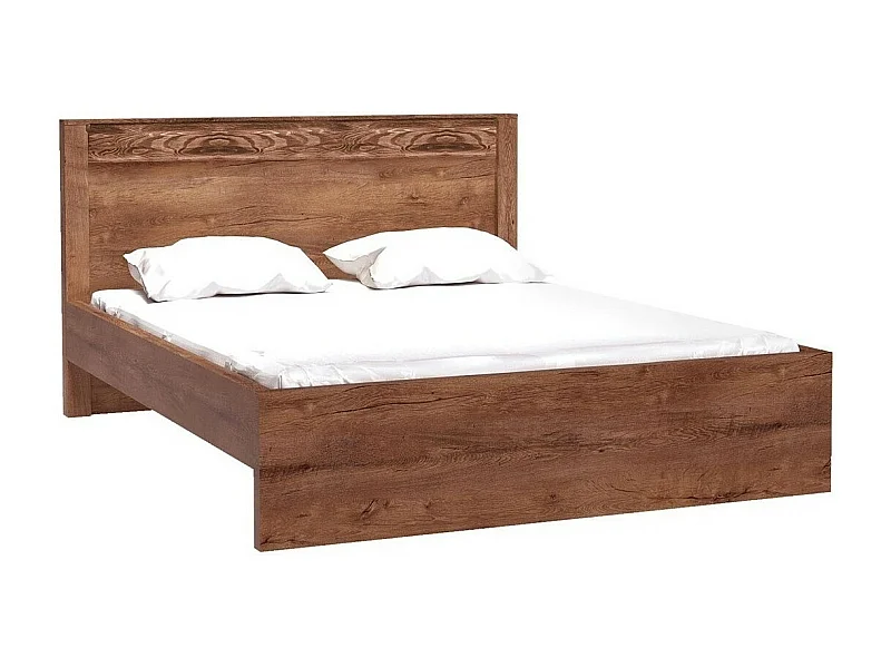 Cama Serfeno 117, Doble, Marrón, 160x200, Aglomerado laminado, Somieres, 170x210x100cm