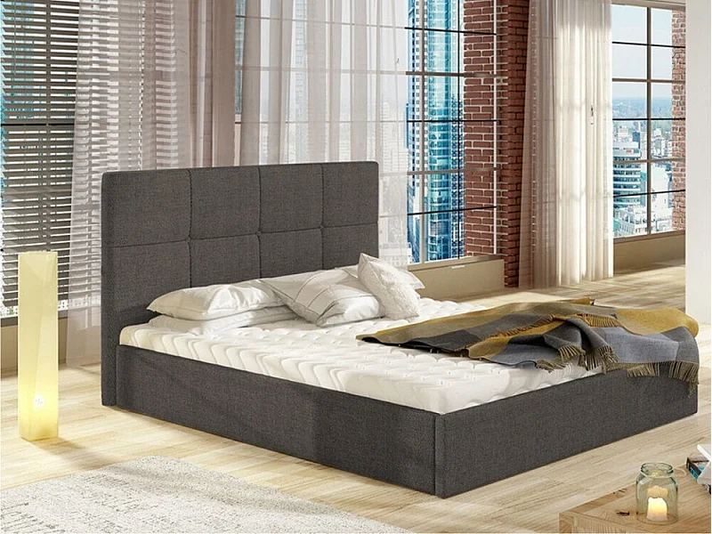 Cama ComfiDream 130, Doble, Gris, 180x200, Tapiz, Somieres, 191x213x106cm