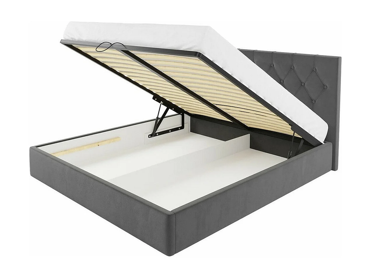 Cama Baltimore 160, Doble, De color marrón claro, 180x200, Tapiz, Somieres, 198x222x92cm