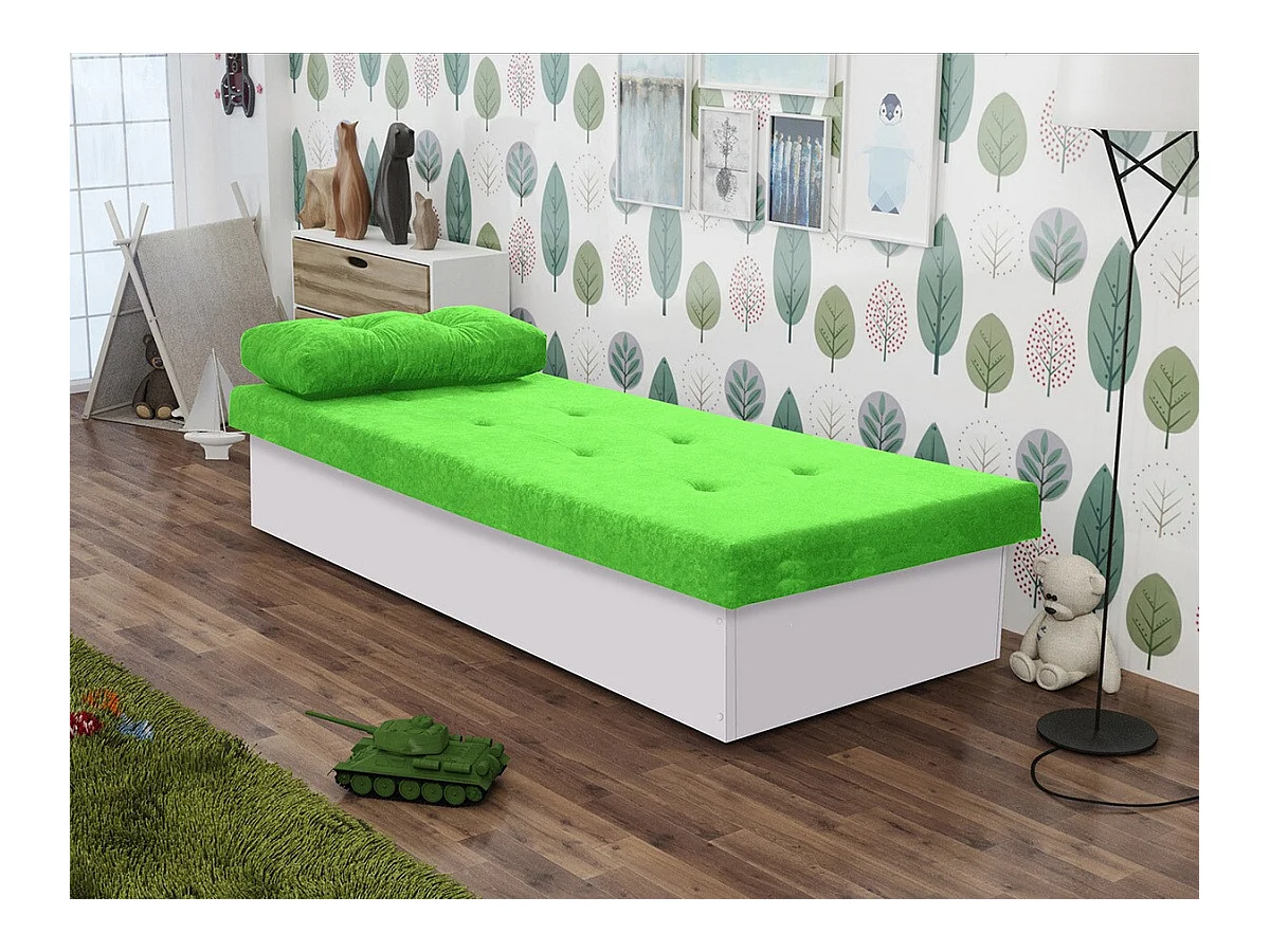 Cama Dover 100, Individuales, Verde, 80x190, 80x190x39cm