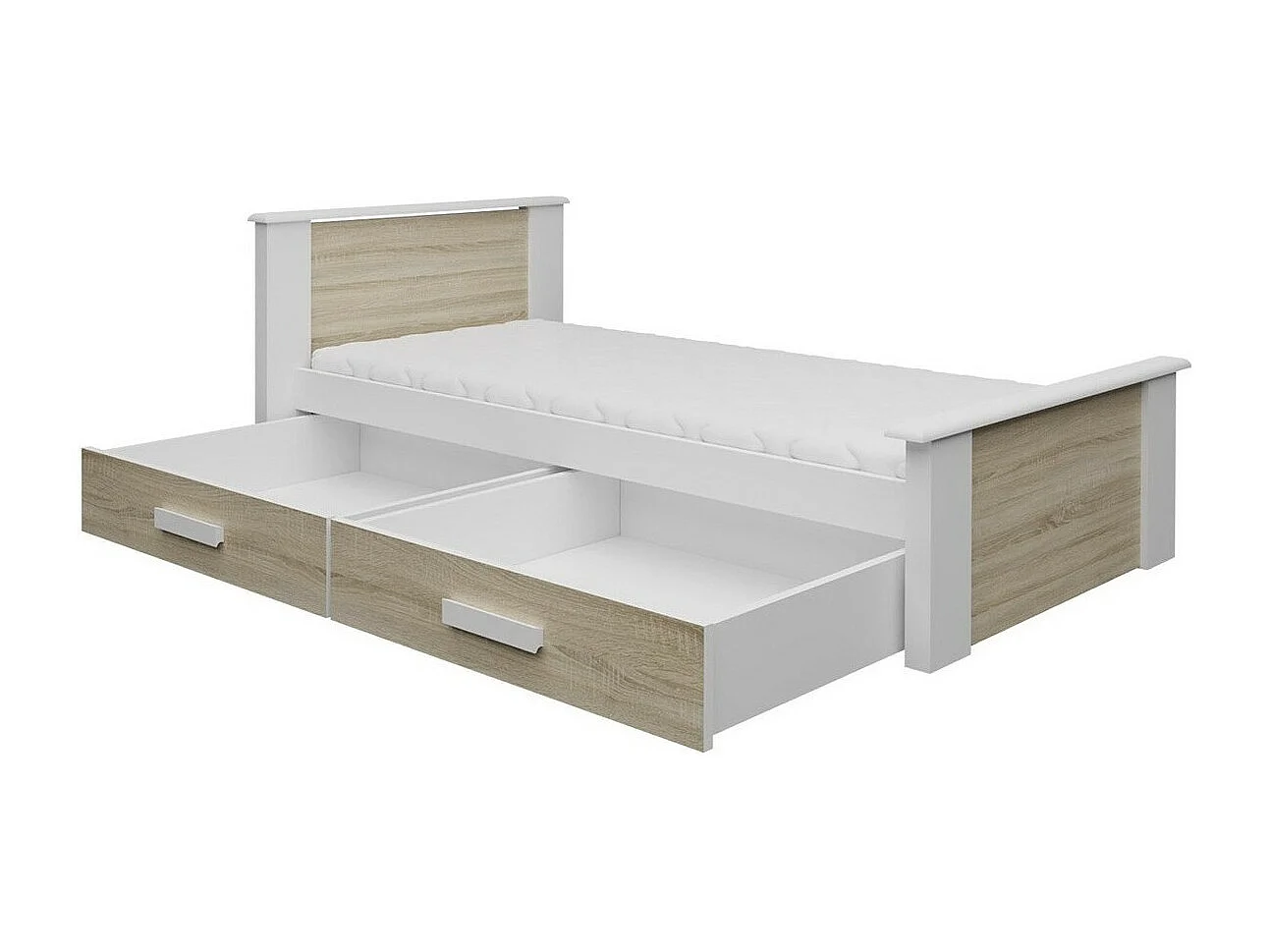 Cama Henderson 115, Solteiro, Azul, Placa de aglomerado laminado