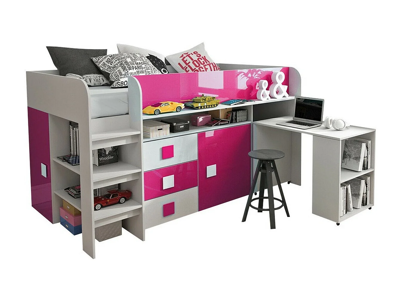 Cama Hartford 190, Solteiro, Rosé, Placa de aglomerado laminado