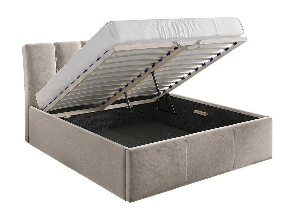 Cama ComfiDream 167, Doble, Azul, 140x200, Tapiz, Somieres, 152x219x118cm