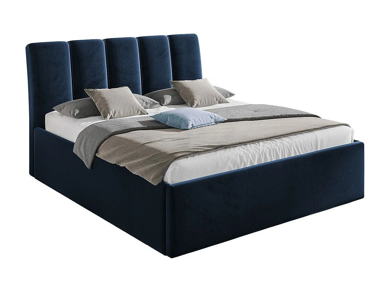 Cama ComfiDream 167, Doble, Azul, 140x200, Tapiz, Somieres, 152x219x118cm