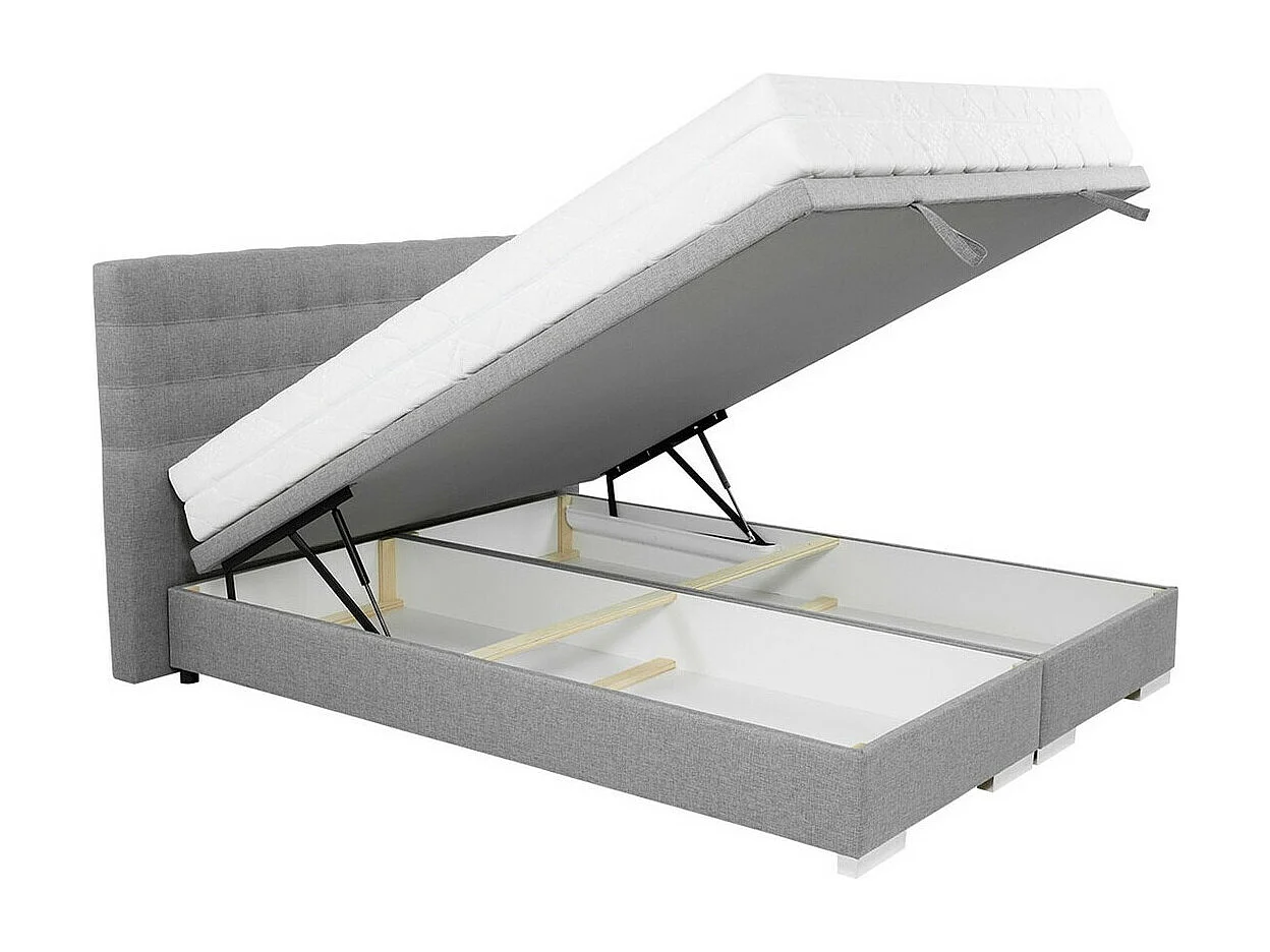 Cama Florence 107, Doble, Gris, 160x200, Tapiz, Somieres, 180x214x109cm