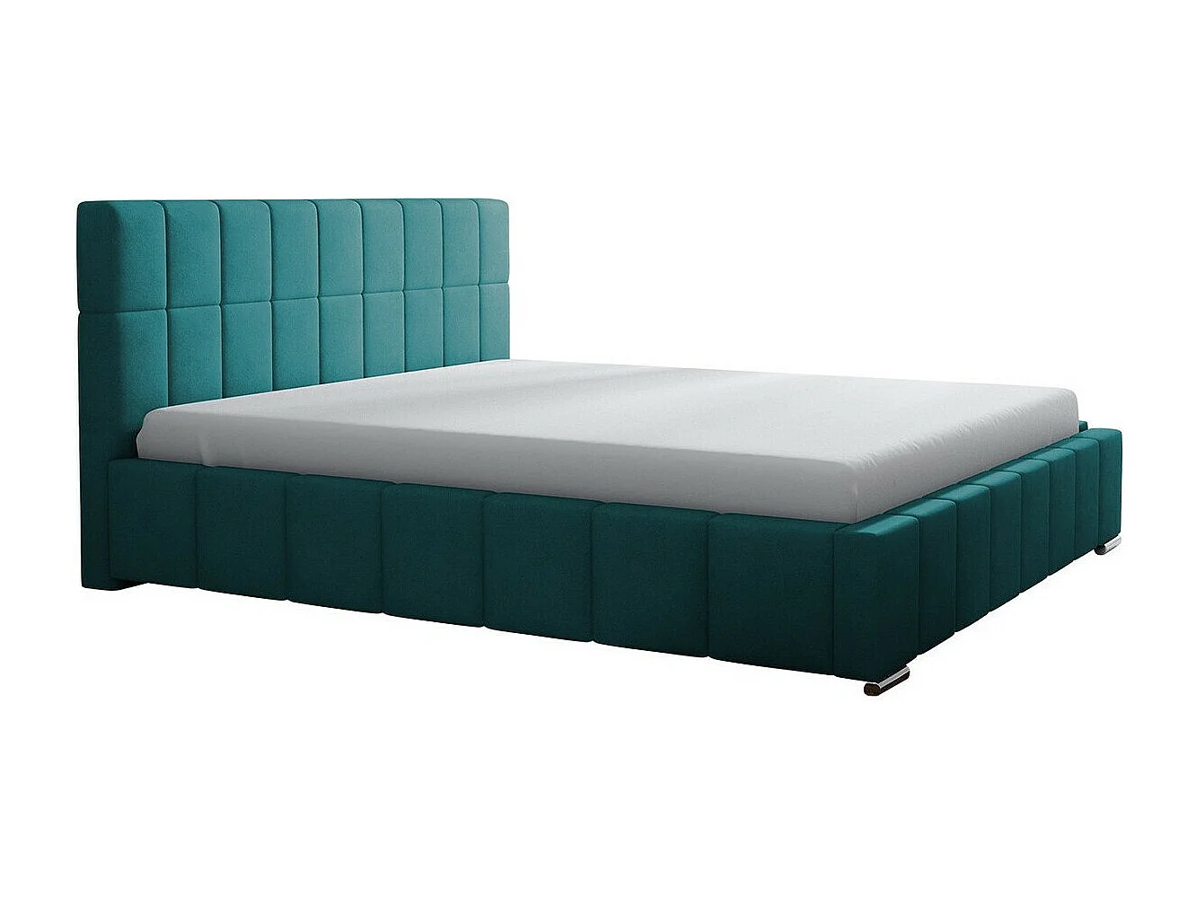 Cama Baltimore 120, Doble, Turquesa, 160x200, Tapiz, Somieres, 178x222x92cm