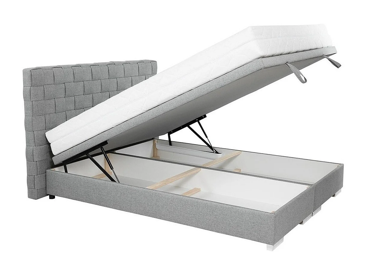 Cama Florence 110, Casal, Cinzento, Tecido, Estrados de cama