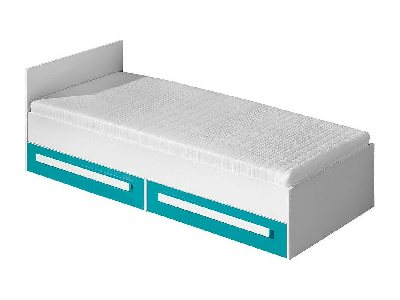 Lit Merevari 102, Unique, Turquoise, 90x200, Stratifié, Disponible, 94x203x71cm