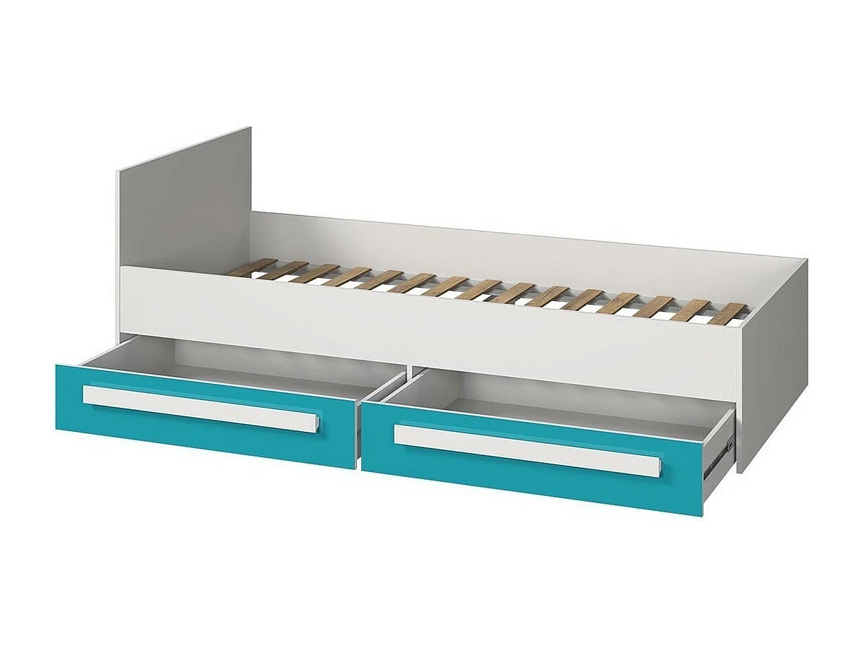 Lit Merevari 102, Unique, Turquoise, 90x200, Stratifié, Disponible, 94x203x71cm