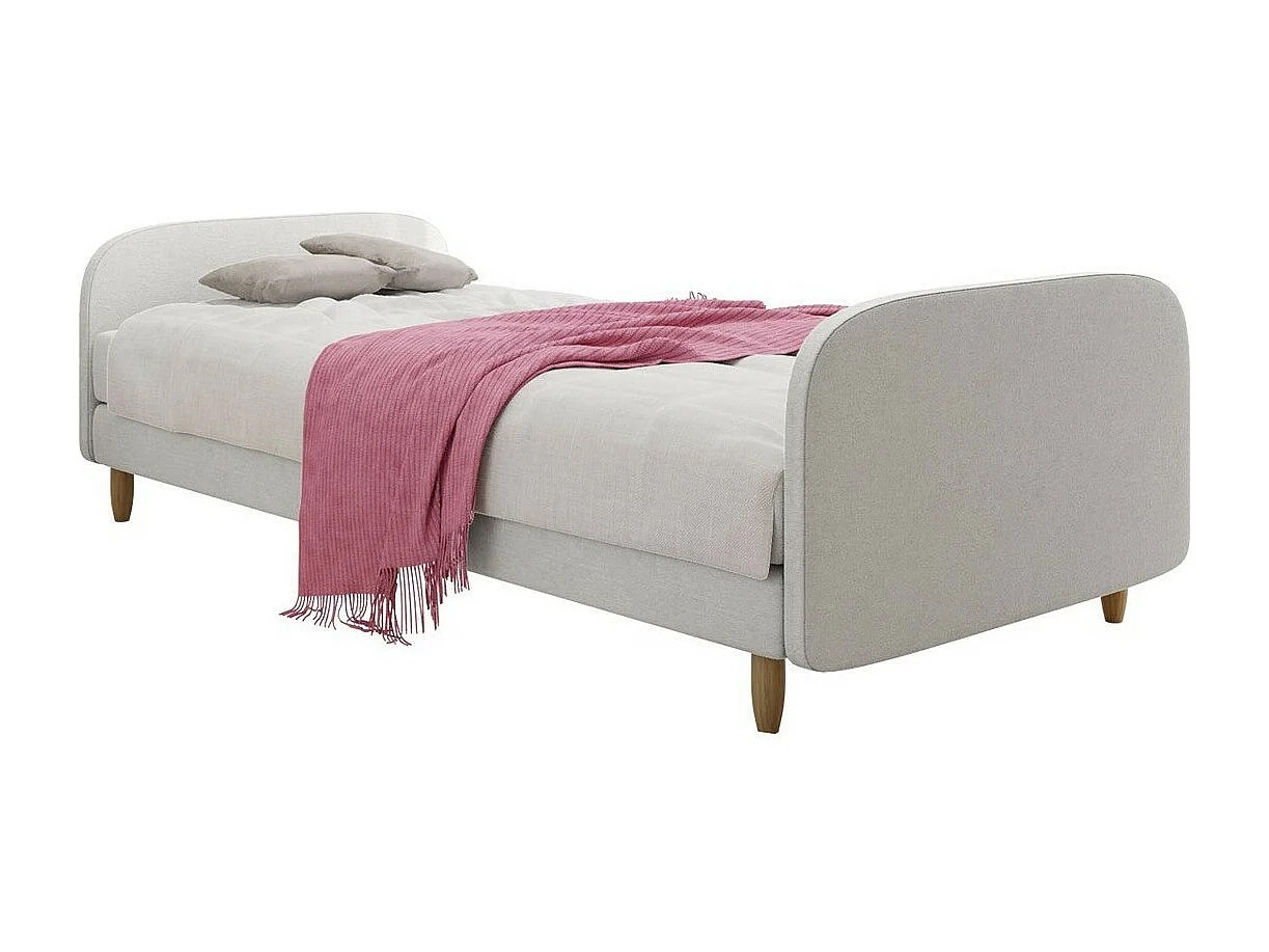 Cama Memphis 125, Individuales, Gris, 90x200, Tapiz, Somieres, 90x210x63cm