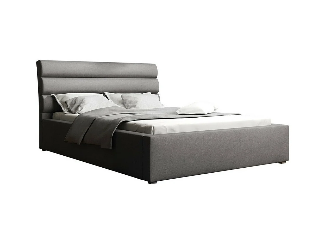 Cama Pomona 110, Casal, Cinzento, Tecido, Estrados de cama, 20x22x10cm