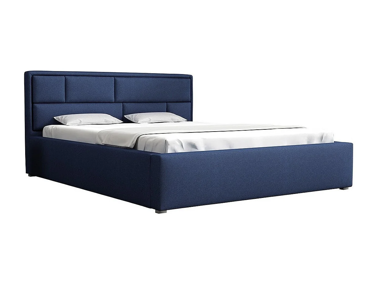 Letto Pomona 105, Singolo, Blu, 120x200, Arazzo, Con, 140x223x93cm